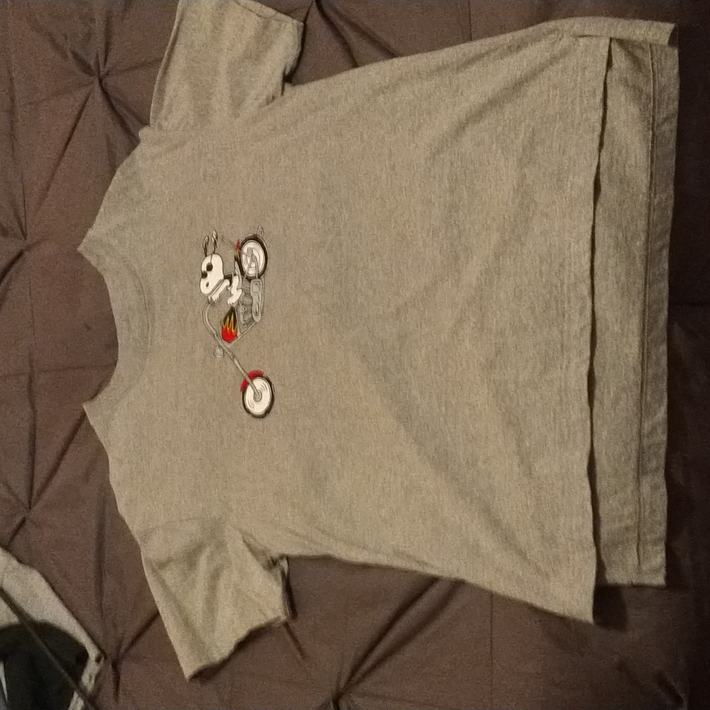 Vintage Snoopy Motorcycle T-Shirt Grey